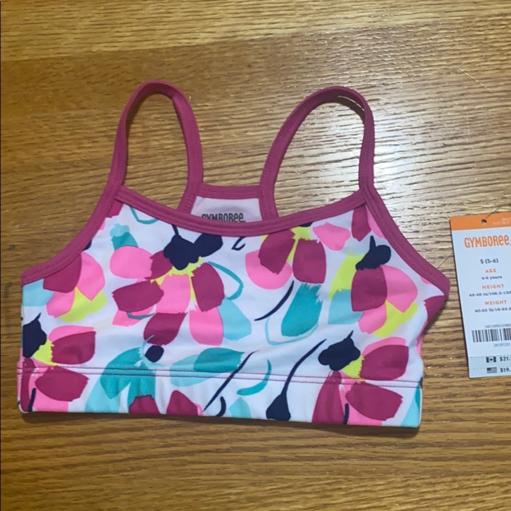 NWT Pink Floral Gymboree Bra Size S (5-6)